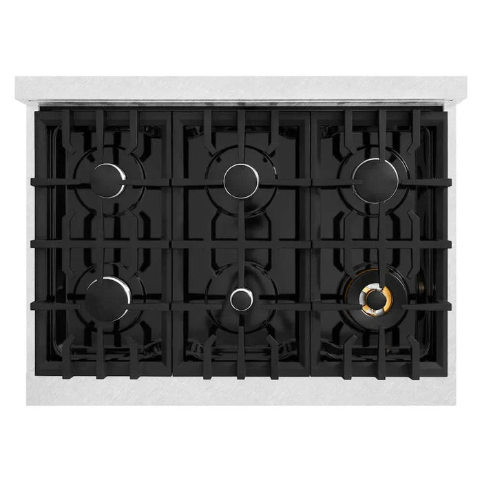 ZLINE 36" Select Dual Fuel Range Gas Cooktop Electric Convection Oven DuraSnow® Stainless Steel HDRS-3609K