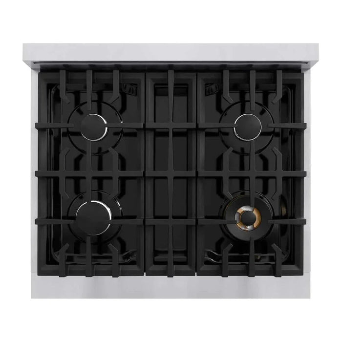 ZLINE 30" Select Dual Fuel Range Gas Cooktop Electric Convection Oven Stainless Steel Black Matte Door HDR-BLM-3009K