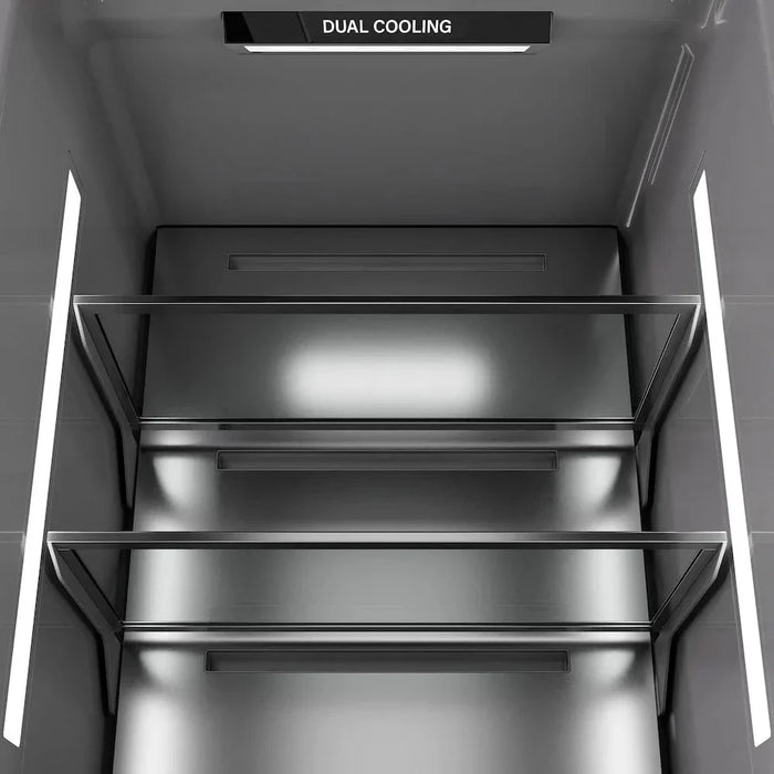 ZLINE 30" Column Refrigerator DuraSnow®Stainless Steel, Graphite Gray Interior Champagne Bronze RCRVZ-SN-30-CB09K