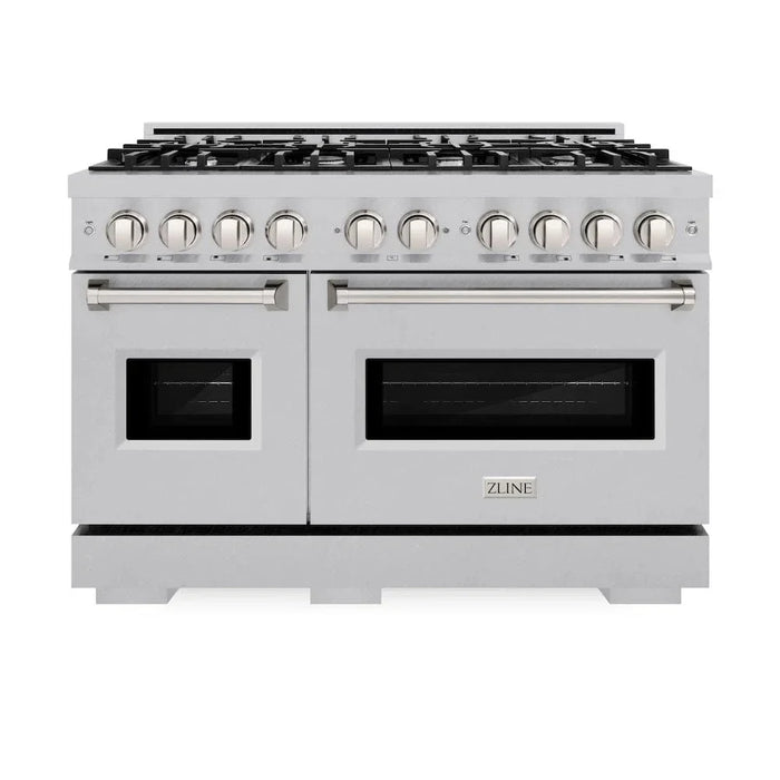 ZLINE 48" Dual Fuel Range, Gas Cooktop, Electric Convection Oven DuraSnow® Stainless Steel, CDRS-4809K