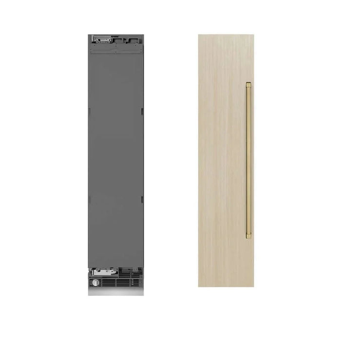 ZLINE 18" Panel Ready Left Hinge Column Freezer, Graphite Gray Interior  Champagne Bronze RBCFVLZ-18-CB09K