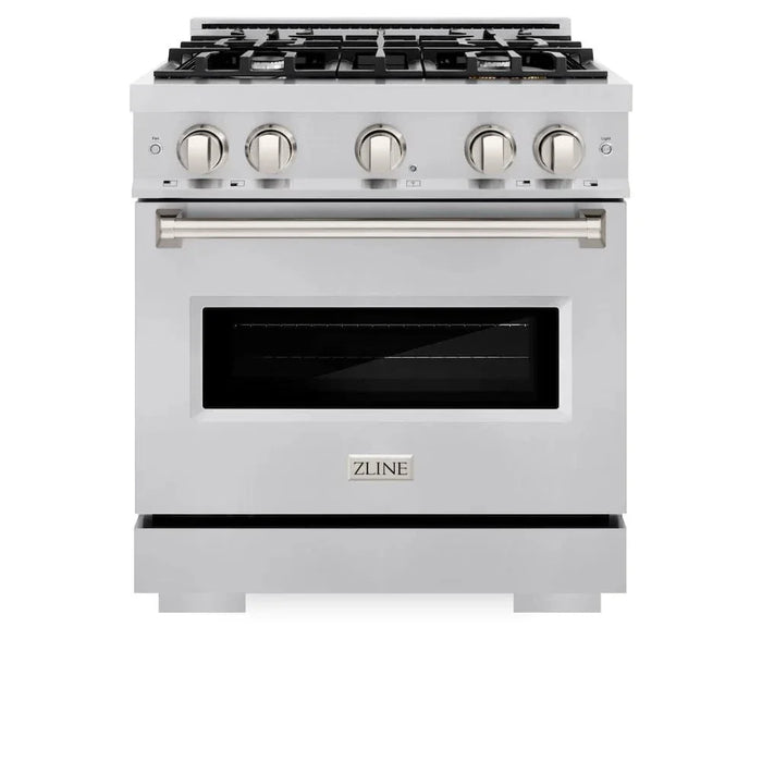 ZLINE 30" Dual Fuel Range, Gas Cooktop, Electric Convection Oven Stainless Steel, CDR3009K