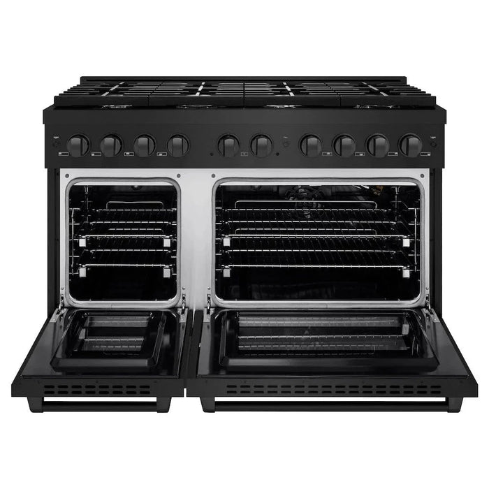 ZLINE 48 in.Gas Range, Convection Gas Oven, Black Stainless Steel, SGRB-4809K