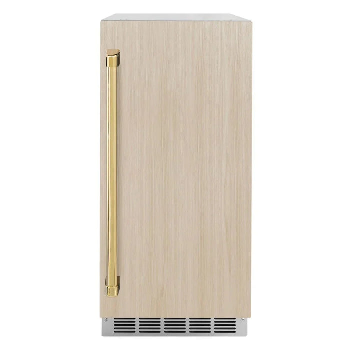 ZLINE 15" Touchstone Gourmet Ice Maker Drain Pump Panel Ready Door Polished Gold IGMDPZ-15-G09K