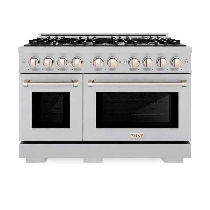 ZLINE 48" Select Dual Fuel Range Gas Cooktop Electric Convection Oven DuraSnow® Stainless Steel HDRS-4809K