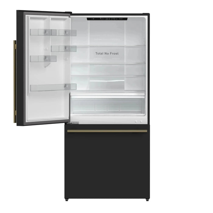 FORNO Espresso Milano 31" Left Swing Refrigerator FFFFD1786-31BLK09K