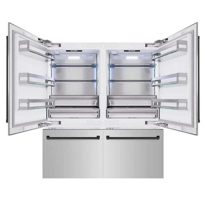 ZLINE 72" Built-In Bottom Freezer Refrigerator,Water Dispenser, Ice Maker, Matte Black RBITZ-304-72MB09K
