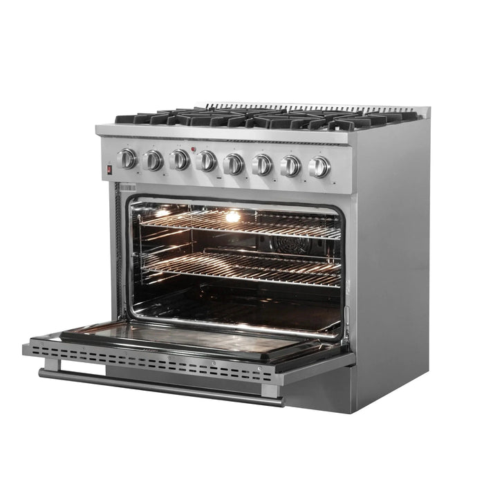 Forno Appliance Package - 36" Dual Fuel Range, Dishwasher, 36" Refrigerator FBDL-004-02CAUS09K