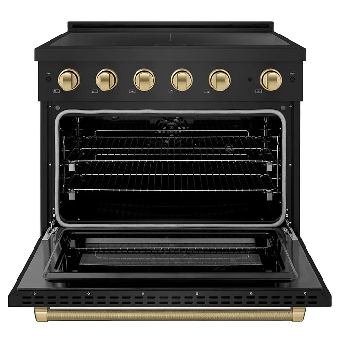 ZLINE 36" Paramount Induction Range, Cooktop, Electric Convection Oven, Accents, Helix Handle and knobs SINRBZ-36 (Copy)09K