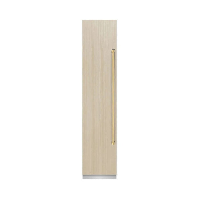 ZLINE 18" Panel Ready Left Hinge Column Freezer, Graphite Gray Interior  Polished Gold RBCFVLZ-18-G09K