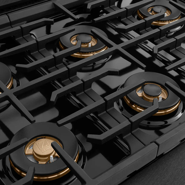 ZLINE 36" Paramount Gas Range DuoPro™ Cooktop, Convection Gas Oven, Black Satin Stainless Steel PSGRBSZ-36-CB09K