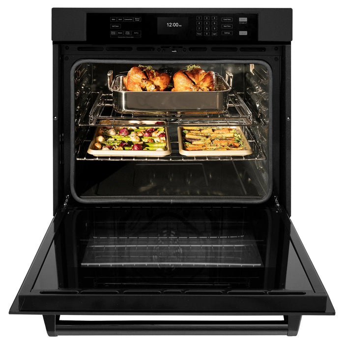ZLINE 30 "Professional True Convection Single Wall Oven, Air Fry, Self Clean, Black Stainless Steel, WASB-3009K