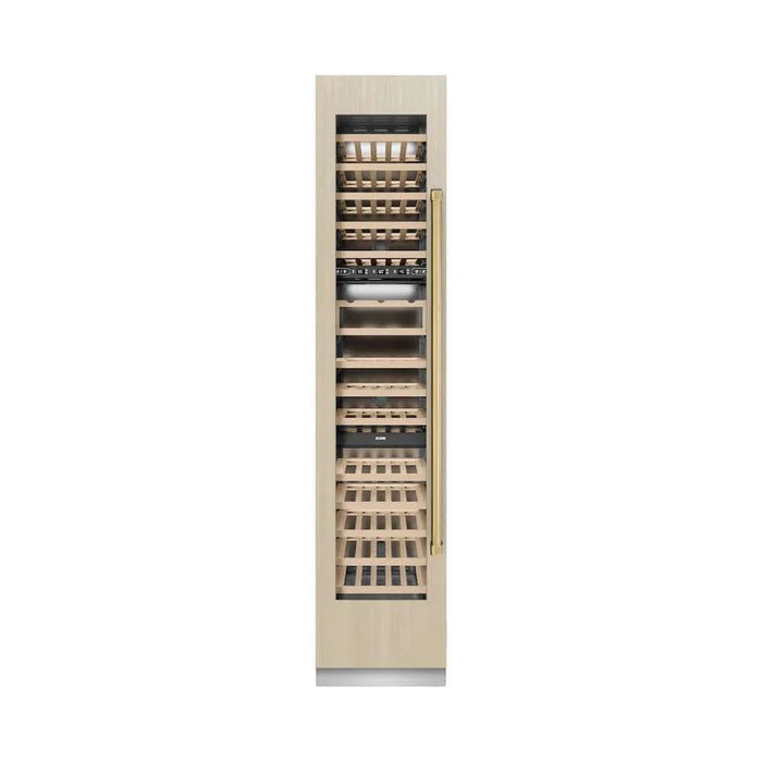 ZLINE 18" Triple Zone 68 Bottle Panel Ready Column Left Hinge Wine Cooler Polished Gold RBCWVLZ-18-G09K