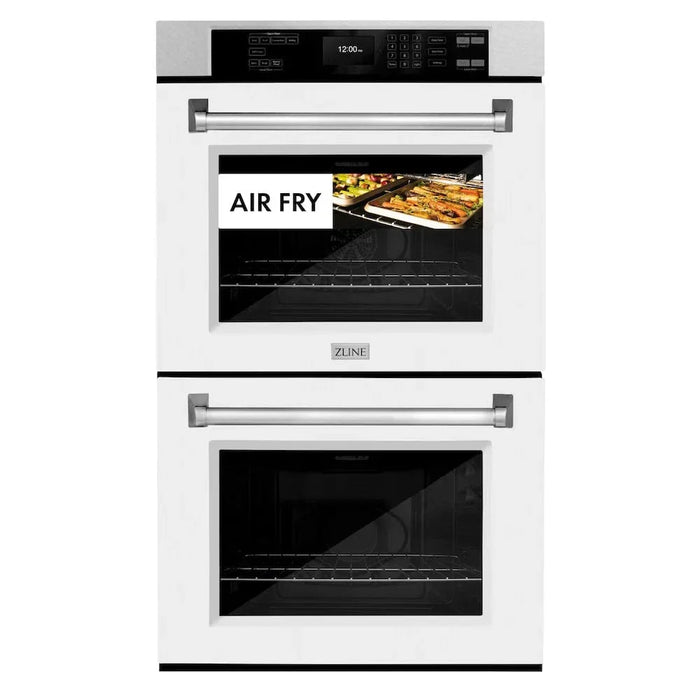 ZLINE 30"Professional True Convection Double Wall Oven, Air Fry, Self Clean, DuraSnow® White Matte WADS-WM-3009K