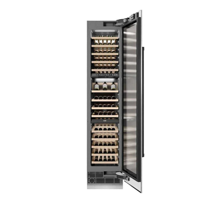 ZLINE 18"Triple Zone 68 Bottle Right Hinge Column Wine Cooler, DuraSnow® Stainless Steel Matte Black RCWVRZ-SN-18-MB09K