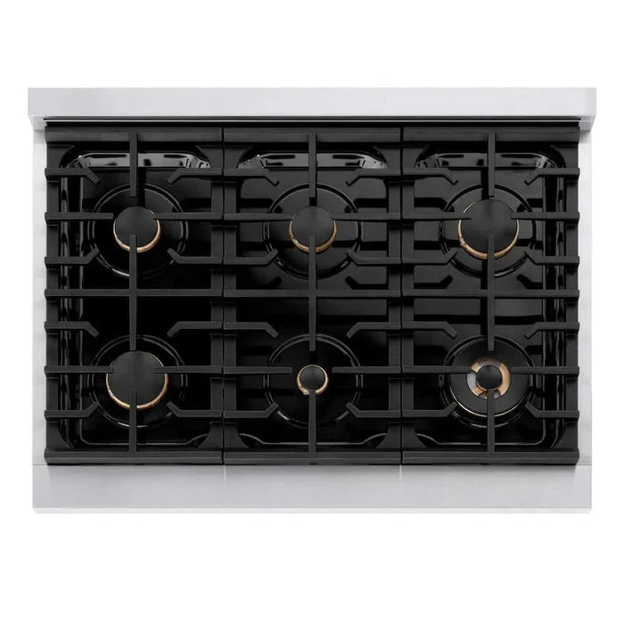 ZLINE 36"Gas Range, Convection Oven Black Matte, Gold, SGRZ-BLM-36-G09K