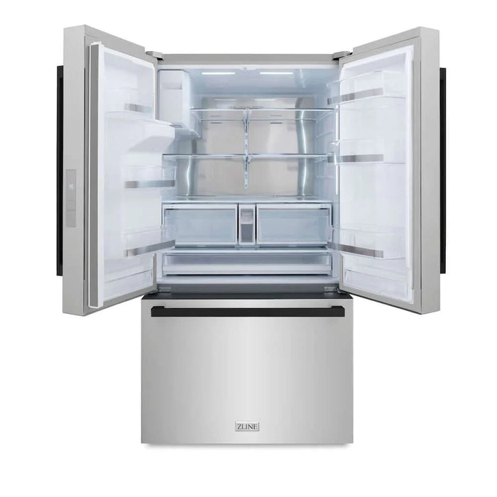 ZLINE Autograph Edition 36" Standard-Depth French Door External Water Dispenser Refrigerator, Dual Ice Maker, Fingerprint-Resistant Stainless Steel RSMZ-W-36-FMB09K