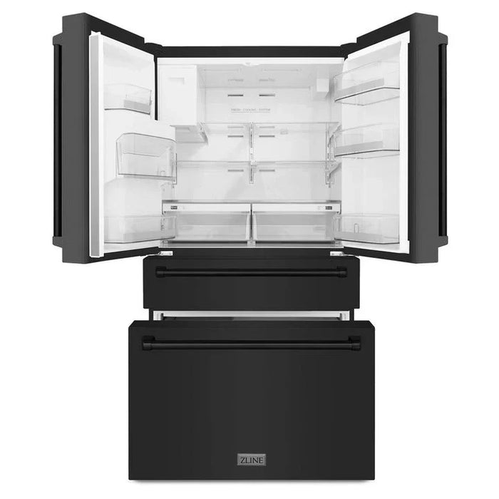 ZLINE 36" French Door Refrigerator, Water and Ice Dispenser, Water Filter, Black Stainless Steel, RFM-W-WF-36-BS09K