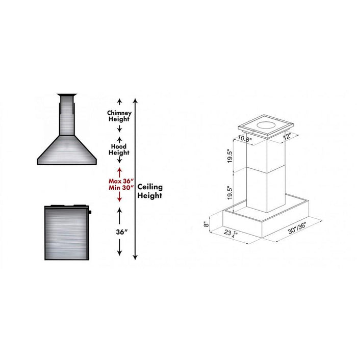 ZLINE 30" Remote Blower Wooden Island Range Hood, 681iM-RD-30 - Farmhouse Kitchen and Bath