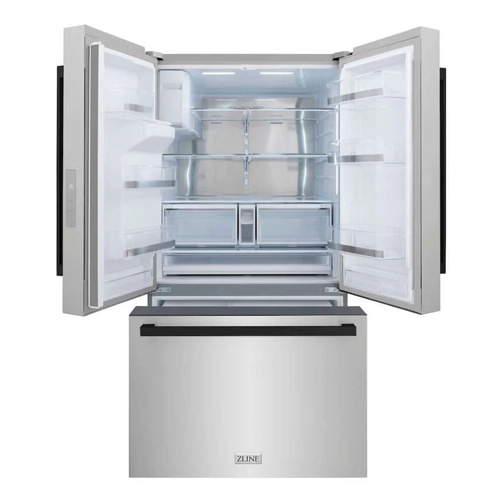 ZLINE Autograph Edition 36" Standard-Depth French Door External Water Dispenser Refrigerator, Dual Ice Maker, Fingerprint-Resistant Stainless Steel RSMZ-W-36-FMB09K