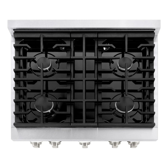 ZLINE 30"Paramount Dual Fuel Range DuraSnow® White Matte SDRS-WM-3009K