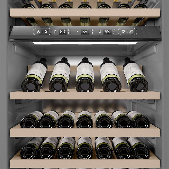ZLINE 24"Triple Zone 100 Bottle Column Wine Cooler, DuraSnow®  Stainless Steel Champagne Bronze RCWVZ-SN-24-CB09K