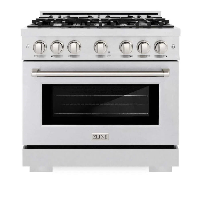 ZLINE 36" Select Dual Fuel Range Gas Cooktop Electric Convection Oven DuraSnow® Stainless Steel HDRS-3609K