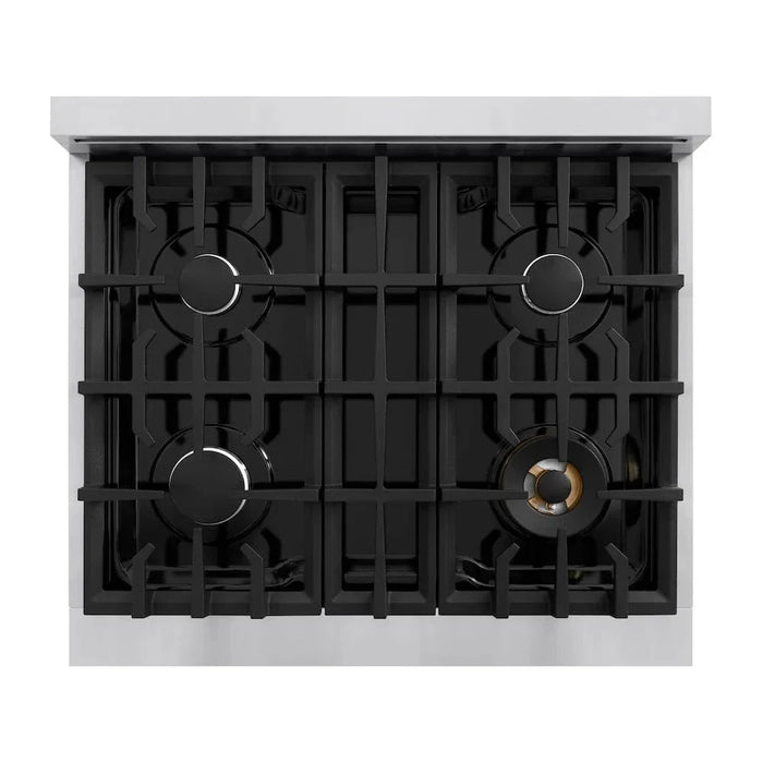 ZLINE 30" Dual Fuel Range, Gas Cooktop, Electric Convection Oven Stainless Steel, CDR3009K