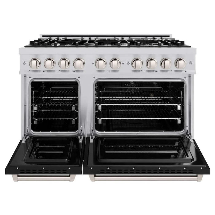 ZLINE 48"Classic Gas Range, Convection Gas Oven, Stainless Steel, Black Matte Door CGR-BLM-4809K