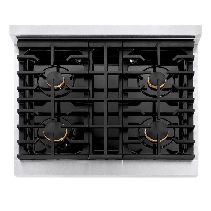 ZLINE 30"Paramount Dual Fuel Range DuraSnow® Matte Black SDRSZ-30-MB09K
