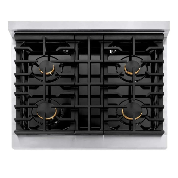 ZLINE 30 " Gas Range, Convection Oven Stainless Steel, Gold , SGRZ-30-G09K