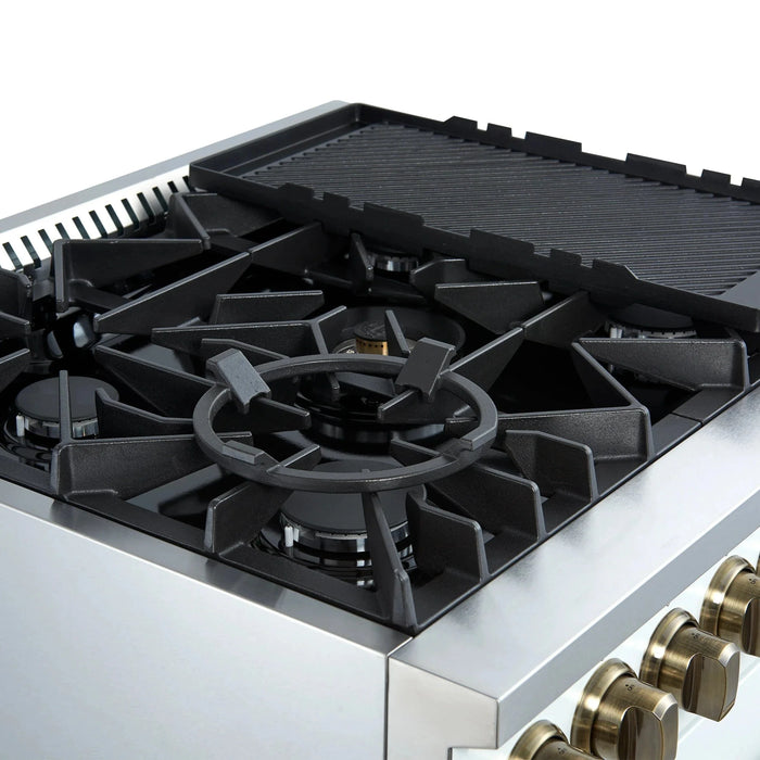 FORNO Giovanni 30" Gas on Gas Range FFSGS6274-30WHT09K