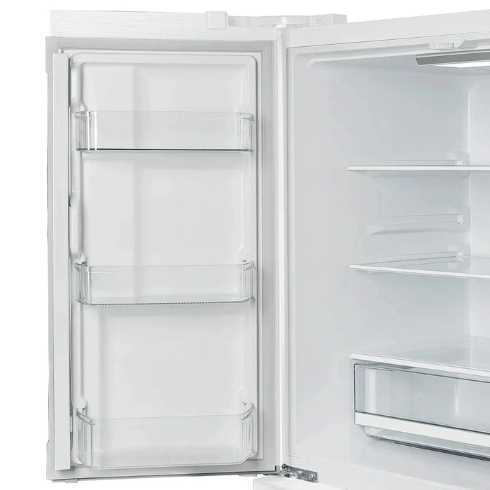 Forno Espresso Moena 36"French Door Refrigerator, White with Antique Brass Handle FFRBI1820-36WHT09K