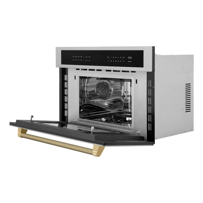 ZLINE Autograph Edition 30" Built-in Convection Microwave Oven, Stainless Steel, Helix Handle MWOZ-30-KCB09K