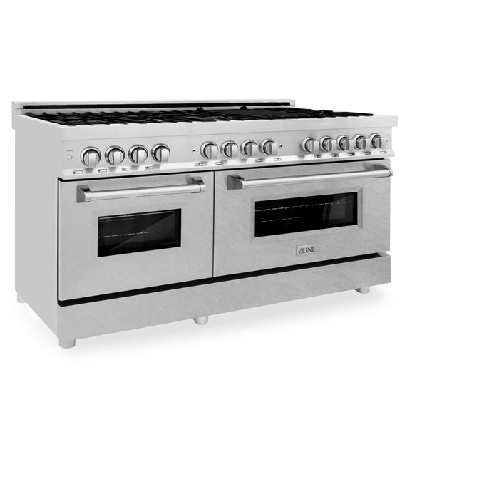 ZLINE 60" Professional Dual Fuel Range with Snow Finish Door, RA-SN-6009K