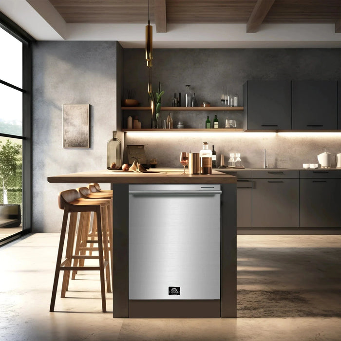 Forno Appliance Package - 36" Gas Range, Dishwasher, 36" Refrigerator FBDL-004-01CAUS09K
