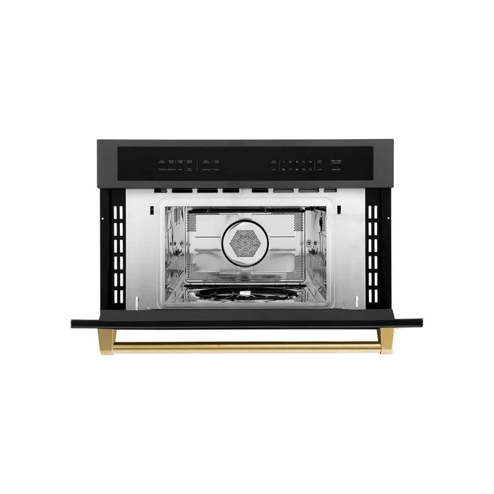 ZLINE 30” Convection Microwave, Black Stainless, Gold MWOZ-30-BS-G09K