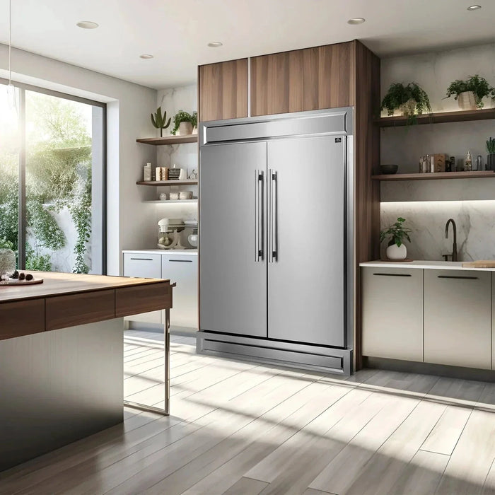 Forno 60" Maderno 2-Piece Convertible Built-In Refrigerator/Freezer with Decorative Grill Trim, 27.2 cu.ft. FFFFD1722-60S09K