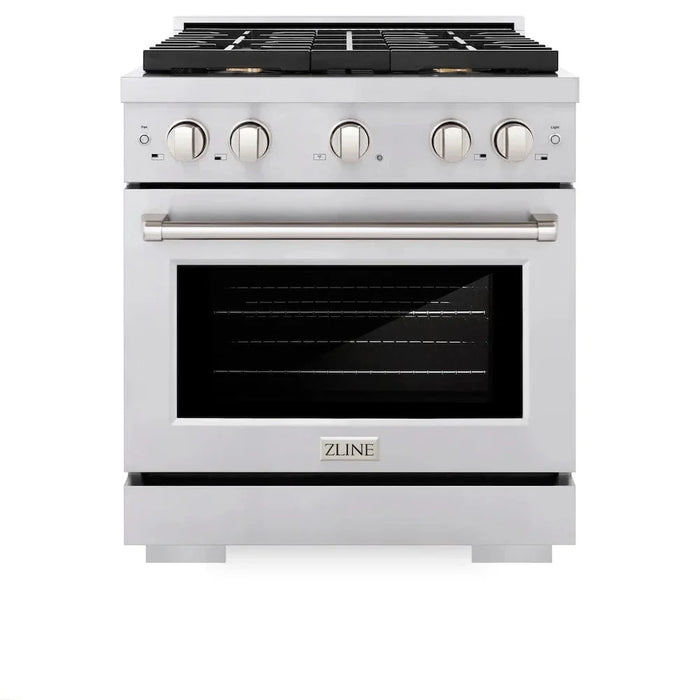 ZLINE 30"Paramount Dual Fuel Range Stainless Steel, Brass Burner, SDR-BR-3009K