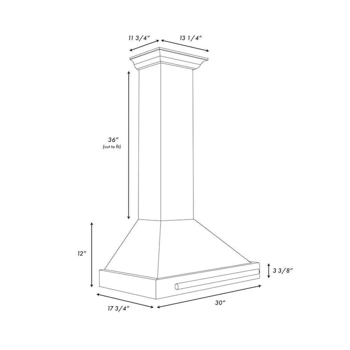 ZLINE Convertible Stainless Steel Range Hood, Copper Shell, Stainless Steel Handle KB4STX-C09K