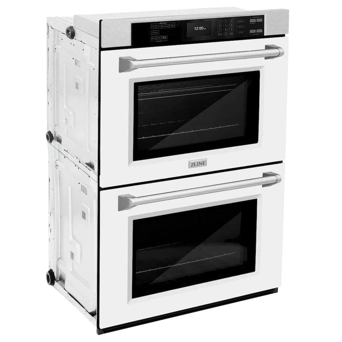 ZLINE 30"Professional True Convection Double Wall Oven, Air Fry, Self Clean, DuraSnow® White Matte WADS-WM-3009K