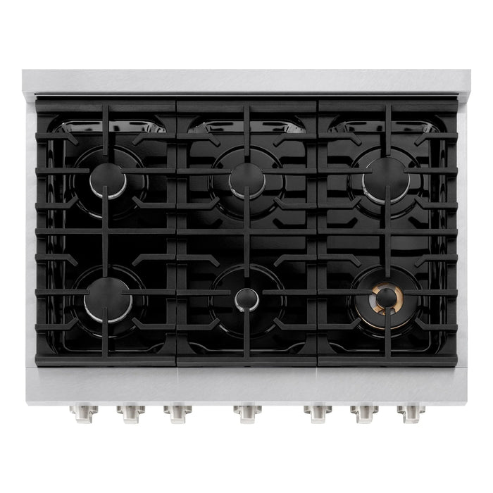 ZLINE 36"Paramount Dual Fuel Range DuraSnow® Stainless Steel SDRS-3609K