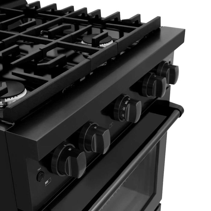 ZLINE 30 in.Gas Range, Convection Gas Oven, Black Stainless Steel, SGRB-3009K