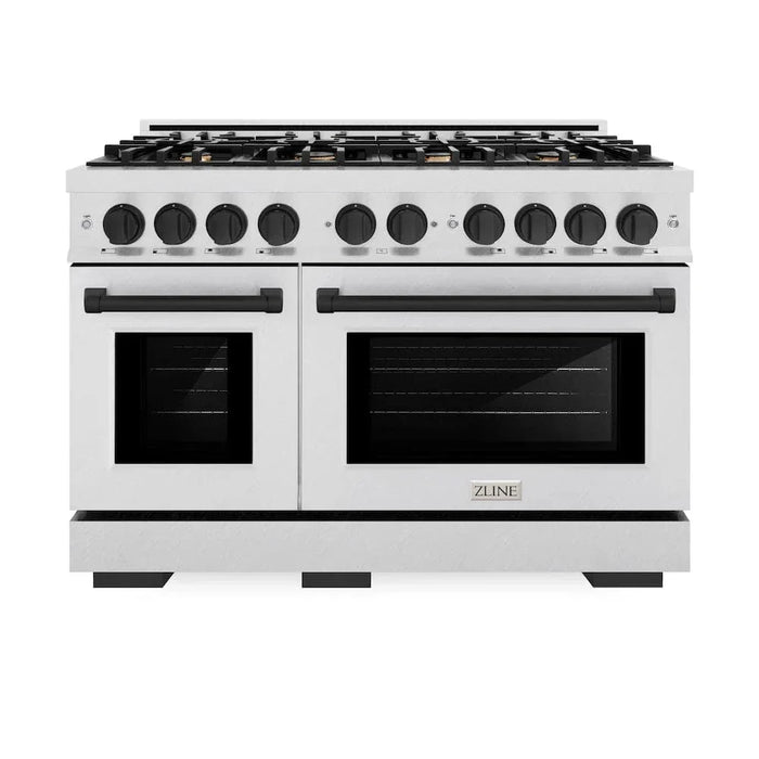 ZLINE 48" Select Gas Range Convection Gas Oven DuraSnow® Stainless Steel Matte Black HGRSZ-48-MB09K