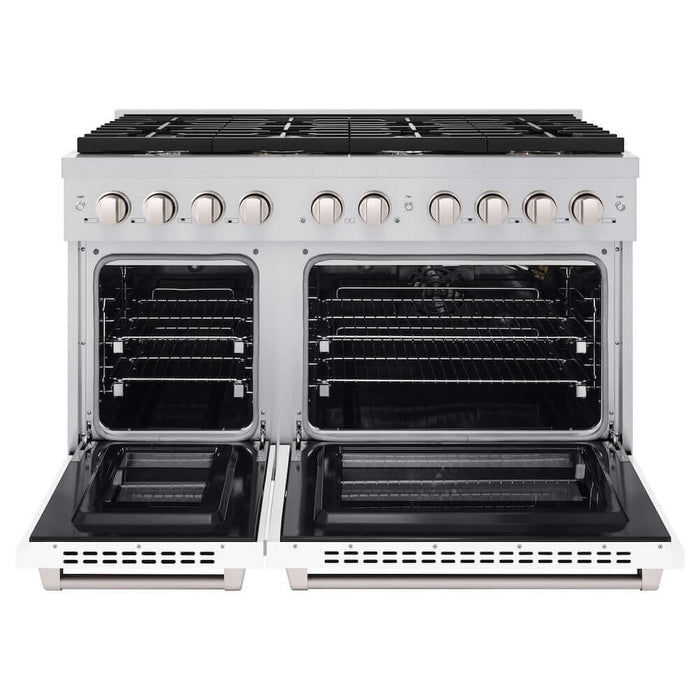 ZLINE 48 In. Gas Range, Stainless Steel, White Matte, SGR-WM-4809K