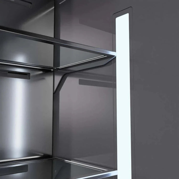 ZLINE 36" Built-In Bottom Freezer Refrigerator,Water Dispenser, Ice Maker, DuraSnow® Stainless Steel Graphite Gray Matte Black GRBITZ-SN-36-MB09K