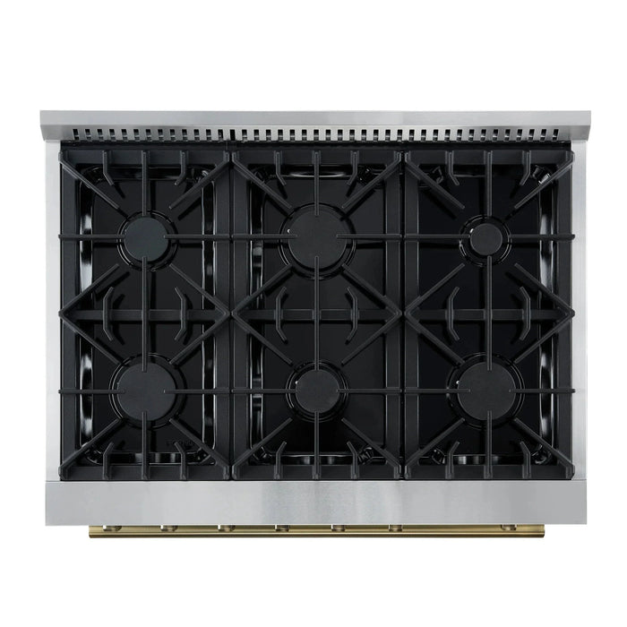 FORNO Marco 36" Gas on Gas Range FFSGS6277-36BLK09K