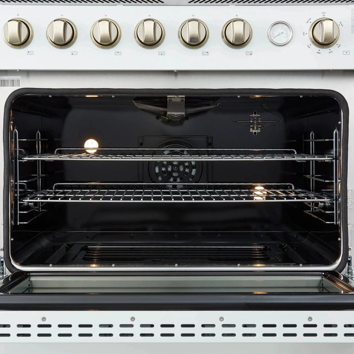 FORNO Marco 36" Gas on Gas Range FFSGS6277-36WHT09K