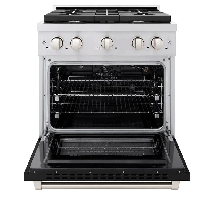 ZLINE 30"Paramount Dual Fuel Range Stainless Steel, Black Matte, SDR-BLM-3009K