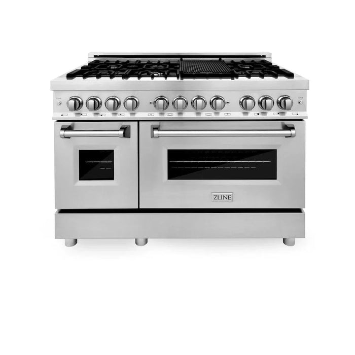 ZLINE 48" Dual Fuel Oven Range, Stainless Steel, Griddle RA-GR-4809K